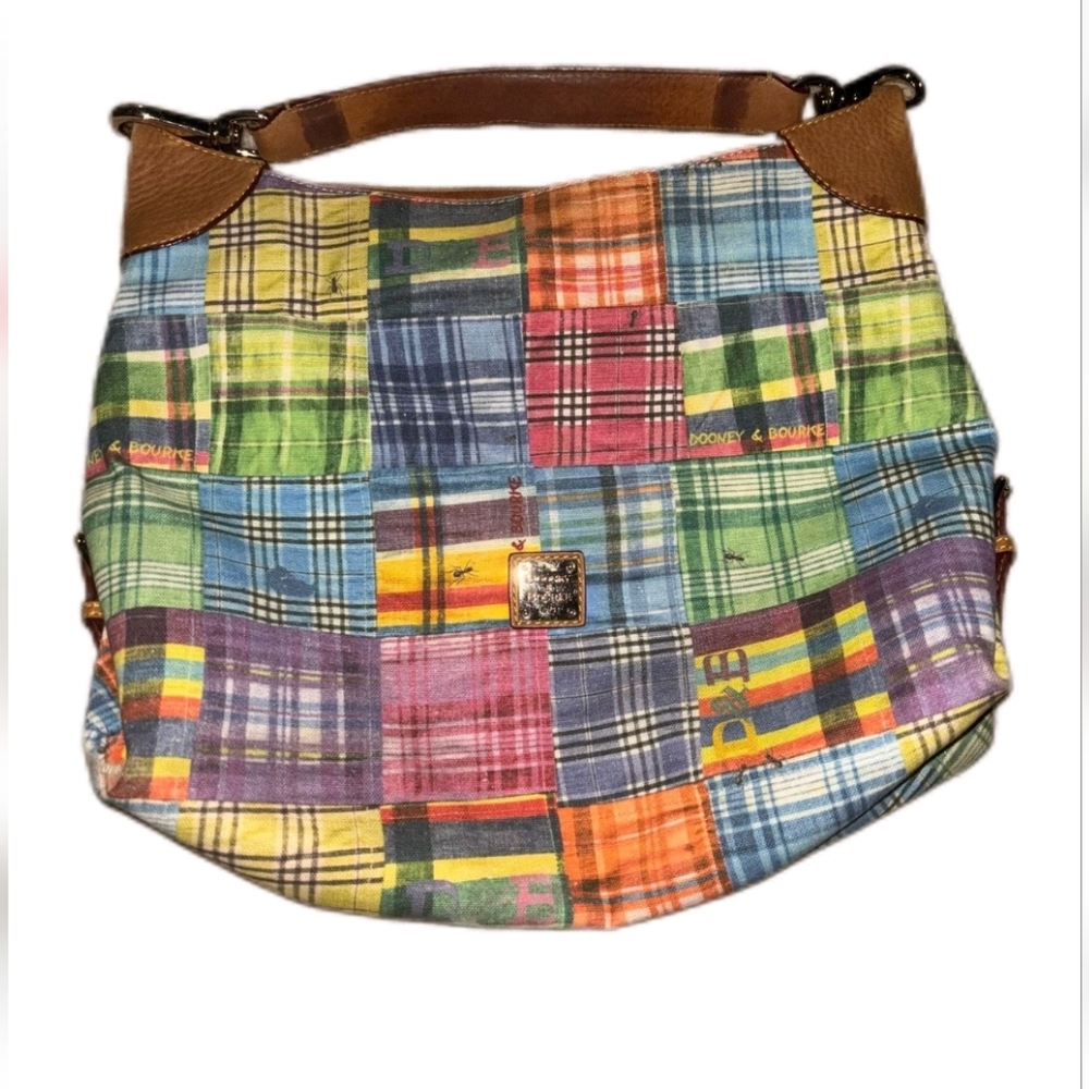Vintage Y2K Dooney & Bourke Madras Picnic Ants Shoulder Bag
